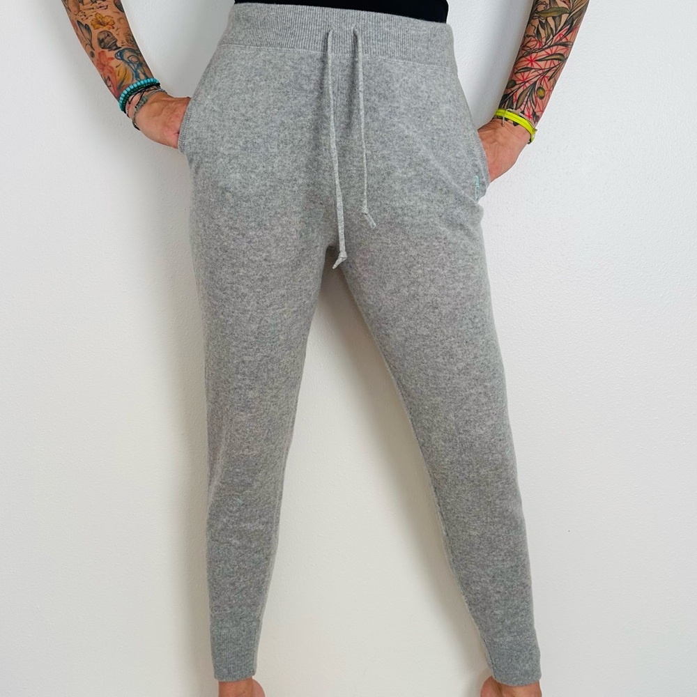 NEW Ralph Lauren RLX 100% Cashmere Grey Jogger Sweatpants High Waisted